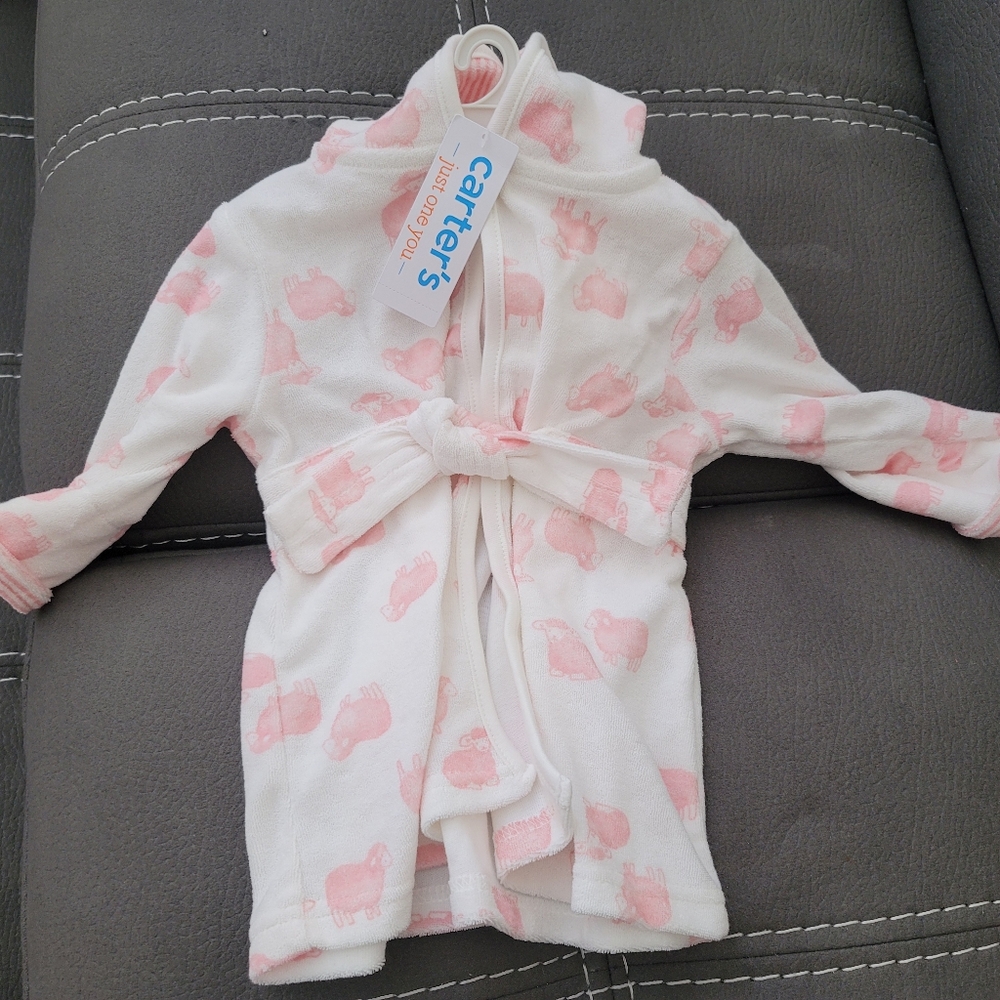 Carter's Pink and White Bath Robe